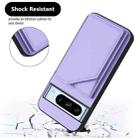 For Google Pixel 8 Pro Skin Feel Four Card Slots Phone Case with Wrist Strap(Purple) - 3