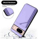 For Google Pixel 8A Skin Feel Four Card Slots Phone Case with Wrist Strap(Purple) - 3