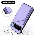 For Google Pixel 9 Pro Skin Feel Four Card Slots Phone Case with Wrist Strap(Purple) - 3