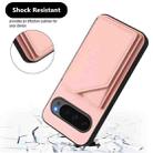 For Google Pixel 10 Pro XL Skin Feel Four Card Slots Phone Case with Wrist Strap(Pink) - 3