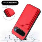 For Google Pixel 10 / 10 Pro Skin Feel Four Card Slots Phone Case with Wrist Strap(Red) - 3