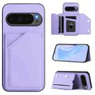 For Google Pixel 10 / 10 Pro Skin Feel Four Card Slots Phone Case with Wrist Strap(Purple) - 1