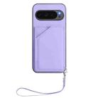 For Google Pixel 10 / 10 Pro Skin Feel Four Card Slots Phone Case with Wrist Strap(Purple) - 2