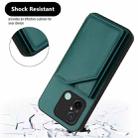 For Redmi 12C / 11A Skin Feel Four Card Slots Phone Case with Wrist Strap(Green) - 3