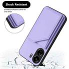 For Redmi 13C 4G Global Skin Feel Four Card Slots Phone Case with Wrist Strap(Purple) - 3