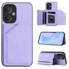 For Redmi 13C 5G / 13R Skin Feel Four Card Slots Phone Case with Wrist Strap(Purple) - 1