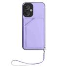 For Redmi 13C 5G / 13R Skin Feel Four Card Slots Phone Case with Wrist Strap(Purple) - 2