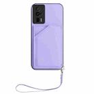 For Redmi K60 / 60 Pro Skin Feel Four Card Slots Phone Case with Wrist Strap(Purple) - 2