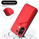 For Redmi Note 13 4G Global Skin Feel Four Card Slots Phone Case with Wrist Strap(Red) - 3