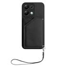 For Redmi Note 13 Pro 4G Global Skin Feel Four Card Slots Phone Case with Wrist Strap(Black) - 2