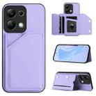 For Redmi Note 13 Pro 4G Global Skin Feel Four Card Slots Phone Case with Wrist Strap(Purple) - 1