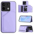 For Redmi Note 13 Pro 5G Skin Feel Four Card Slots Phone Case with Wrist Strap(Purple) - 1