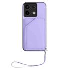 For Redmi Note 13 Pro 5G Skin Feel Four Card Slots Phone Case with Wrist Strap(Purple) - 2