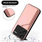 For Redmi Note 13 Pro+ Skin Feel Four Card Slots Phone Case with Wrist Strap(Pink) - 3