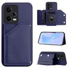 For Redmi Note 12 Pro+ 5G Skin Feel Four Card Slots Phone Case with Wrist Strap(Blue) - 1