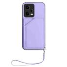 For Redmi Note 12 Pro+ 5G Skin Feel Four Card Slots Phone Case with Wrist Strap(Purple) - 2