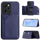 For Redmi Note 12 Pro Speed Skin Feel Four Card Slots Phone Case with Wrist Strap(Blue) - 1