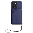 For Redmi Note 12 Pro Speed Skin Feel Four Card Slots Phone Case with Wrist Strap(Blue) - 2