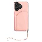 For Redmi Note 13R / Redmi 13 Skin Feel Four Card Slots Phone Case with Wrist Strap(Pink) - 2