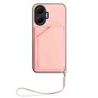 For Redmi Turbo 4 Pro / Poco F7 Skin Feel Four Card Slots Phone Case with Wrist Strap(Pink) - 2