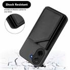 For Redmi A5 4G 171.7mm / Poco C71 Skin Feel Four Card Slots Phone Case with Wrist Strap(Black) - 3