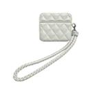 For AirPods 4 Down Coat Texture PU Earbuds Box PC Case with Lanyard(White) - 1