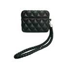 For AirPods Pro 2 Down Coat Texture PU Earbuds Box PC Case with Lanyard(Black) - 1