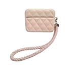For AirPods Pro 2 Down Coat Texture PU Earbuds Box PC Case with Lanyard(Pink) - 1