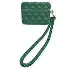 For AirPods Pro 2 Down Coat Texture PU Earbuds Box PC Case with Lanyard(Green) - 1