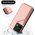 For Xiaomi Poco X6 Skin Feel Four Card Slots Phone Case with Wrist Strap(Pink) - 3