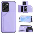 For Xiaomi Poco X5 Pro Skin Feel Four Card Slots Phone Case with Wrist Strap(Purple) - 1