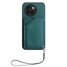 For Xiaomi Civi 4 Pro Skin Feel Four Card Slots Phone Case with Wrist Strap(Green) - 2