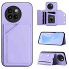 For Xiaomi Civi 4 Pro Skin Feel Four Card Slots Phone Case with Wrist Strap(Purple) - 1