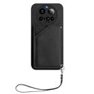 For Xiaomi 15 Ultra Skin Feel Four Card Slots Phone Case with Wrist Strap(Black) - 2