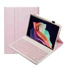 For Huawei MatePad SE 10.4 AH13 Ultra-thin Detachable Bluetooth Keyboard Leather Tablet Case(Pink White) - 1