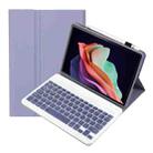 For Huawei MatePad SE 10.4 AH13 Ultra-thin Detachable Bluetooth Keyboard Leather Tablet Case(Lavender White) - 1