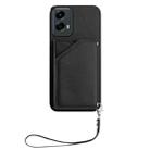 For Motorola Moto G 5G 2024 Skin Feel Four Card Slots Phone Case with Wrist Strap(Black) - 2
