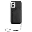 For Motorola Moto G Play 2024 5G Skin Feel Four Card Slots Phone Case with Wrist Strap(Black) - 2