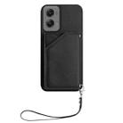 For Motorola Moto G Stylus 5G 2024 Skin Feel Four Card Slots Phone Case with Wrist Strap(Black) - 2