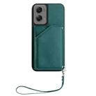 For Motorola Moto G Stylus 5G 2024 Skin Feel Four Card Slots Phone Case with Wrist Strap(Green) - 2