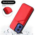 For Motorola S50 Neo Skin Feel Four Card Slots Phone Case with Wrist Strap(Red) - 3