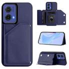 For Motorola S50 Neo Skin Feel Four Card Slots Phone Case with Wrist Strap(Blue) - 1