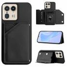 For Motorola Moto X50 Ultra Skin Feel Four Card Slots Phone Case with Wrist Strap(Black) - 1