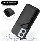 For Motorola Edge 50 Fusion Skin Feel Four Card Slots Phone Case with Wrist Strap(Black) - 3