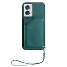 For Motorola Edge 50 Fusion Skin Feel Four Card Slots Phone Case with Wrist Strap(Green) - 2