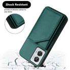 For Motorola Edge 50 Fusion Skin Feel Four Card Slots Phone Case with Wrist Strap(Green) - 3