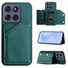 For Motorola Edge 60 Fusion / Edge 60 Skin Feel Four Card Slots Phone Case with Wrist Strap(Green) - 1