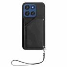 For Motorola Edge 60 Stylus 5G Skin Feel Four Card Slots Phone Case with Wrist Strap(Black) - 2
