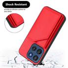 For Motorola Edge 60 Stylus 5G Skin Feel Four Card Slots Phone Case with Wrist Strap(Red) - 3