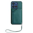 For Motorola Edge 60 Stylus 5G Skin Feel Four Card Slots Phone Case with Wrist Strap(Green) - 2